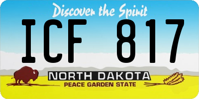 ND license plate ICF817