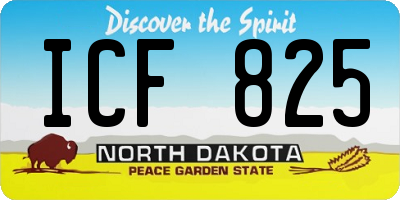 ND license plate ICF825