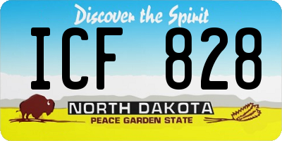 ND license plate ICF828