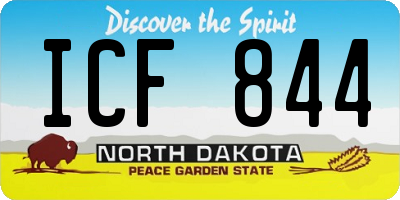ND license plate ICF844