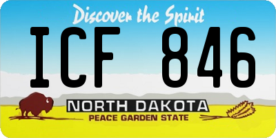 ND license plate ICF846