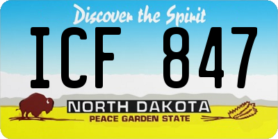 ND license plate ICF847