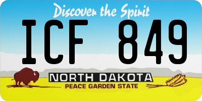 ND license plate ICF849