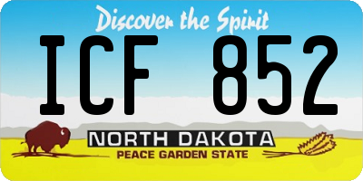 ND license plate ICF852