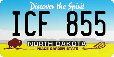 ND license plate ICF855