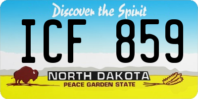 ND license plate ICF859