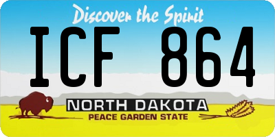 ND license plate ICF864