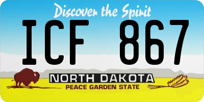 ND license plate ICF867