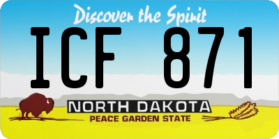 ND license plate ICF871