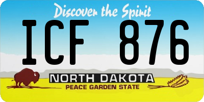 ND license plate ICF876