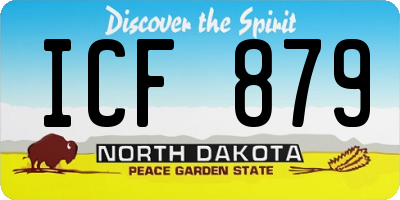 ND license plate ICF879