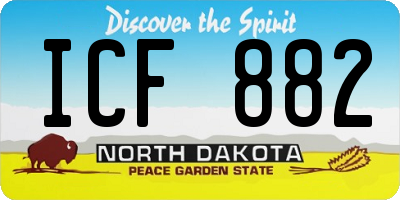 ND license plate ICF882