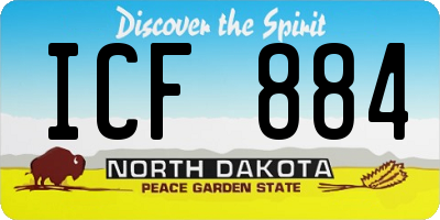 ND license plate ICF884