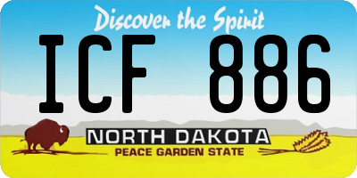 ND license plate ICF886