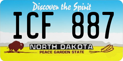 ND license plate ICF887