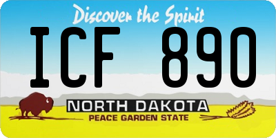 ND license plate ICF890