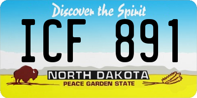 ND license plate ICF891