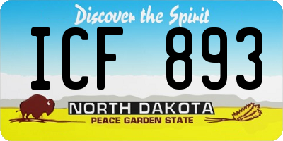 ND license plate ICF893