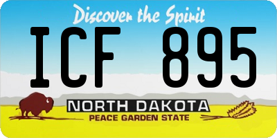 ND license plate ICF895