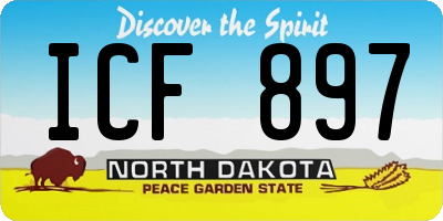 ND license plate ICF897