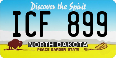 ND license plate ICF899