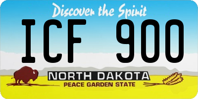 ND license plate ICF900