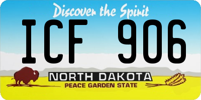 ND license plate ICF906