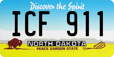 ND license plate ICF911