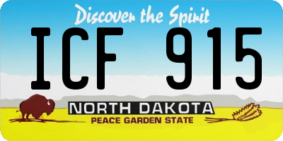 ND license plate ICF915