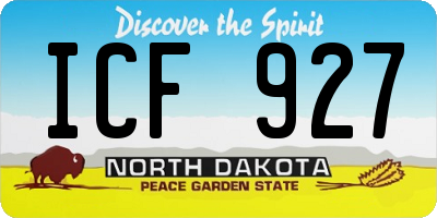 ND license plate ICF927