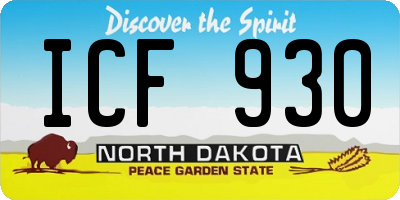 ND license plate ICF930