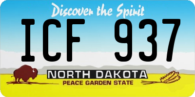 ND license plate ICF937