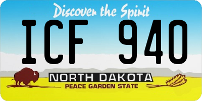 ND license plate ICF940