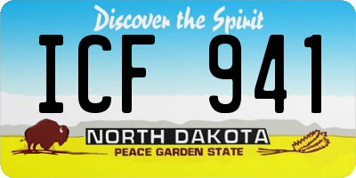 ND license plate ICF941