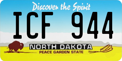 ND license plate ICF944