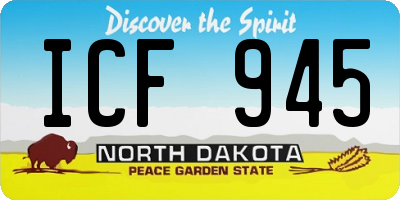 ND license plate ICF945