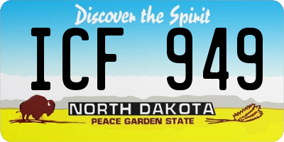 ND license plate ICF949