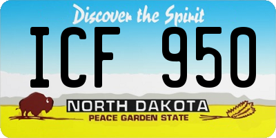 ND license plate ICF950