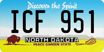 ND license plate ICF951