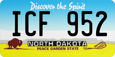 ND license plate ICF952