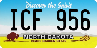 ND license plate ICF956