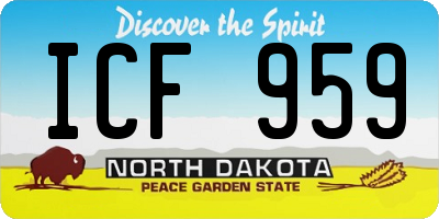ND license plate ICF959