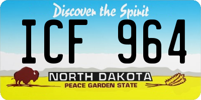 ND license plate ICF964