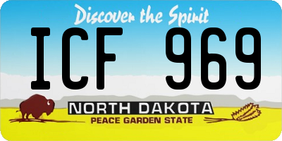 ND license plate ICF969