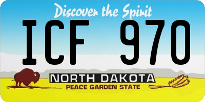 ND license plate ICF970