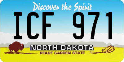 ND license plate ICF971