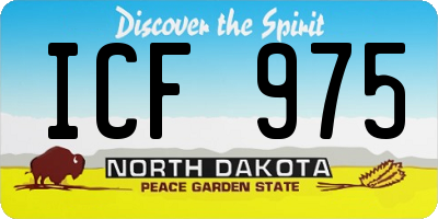 ND license plate ICF975