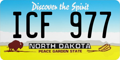 ND license plate ICF977