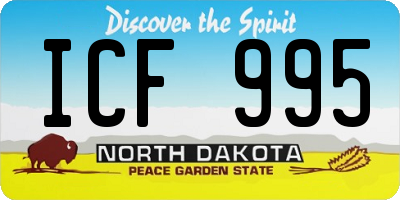 ND license plate ICF995