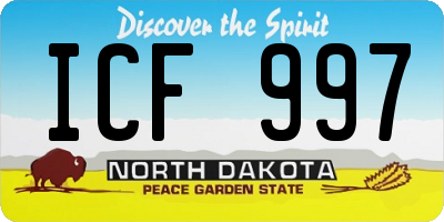 ND license plate ICF997